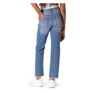 JORDACHE Girls High Rise Straight Distressed Jeans Size 12 Stonewashed New